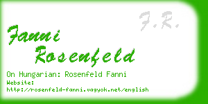 fanni rosenfeld business card